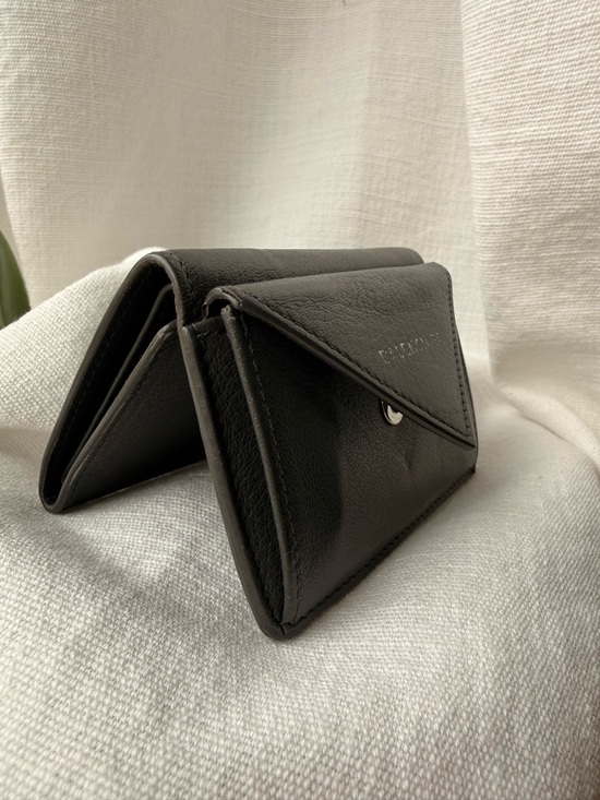 Balenciaga Mini Leather Wallet Black Envelope Style Made in Italy - Picture 2 of 5